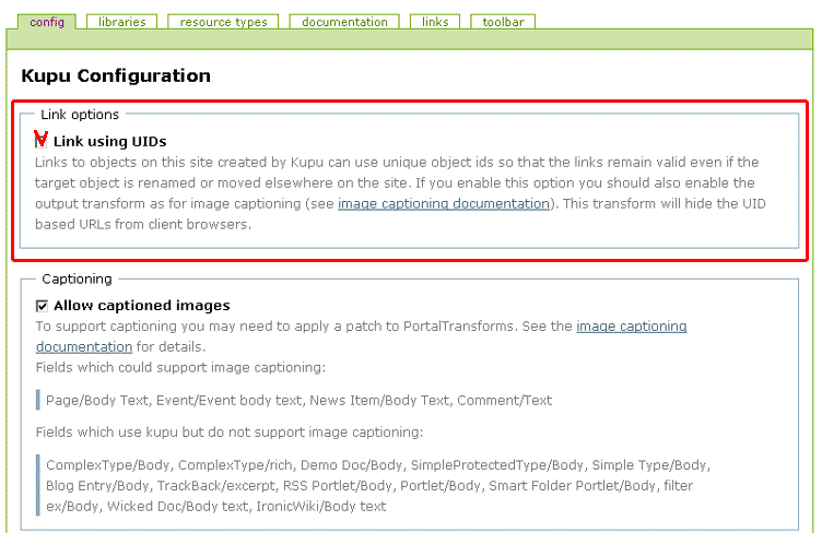 kupu-configuration