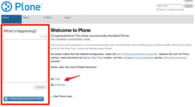 Twitter @Anywhere for Plone