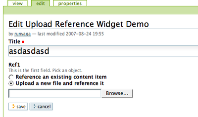 Upload Reference Widget